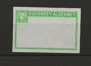 GB Alderney  local issue Commodore 1967 1/6  Def, imperf, missing centre  MNH