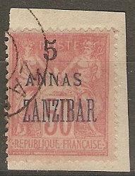 France Off Zanzibar 25Cer 28 UsedF/VF 1896 SCV $32.50