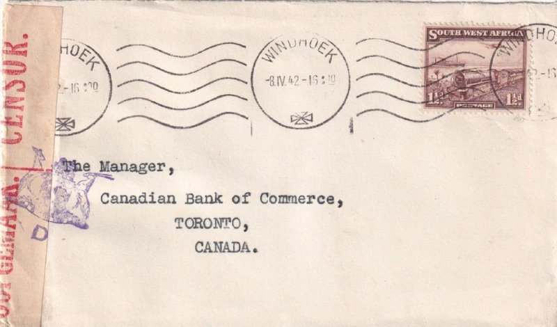 1942, Windhoek, South West Africa to Toronto, Canada, See Remark (C4361)