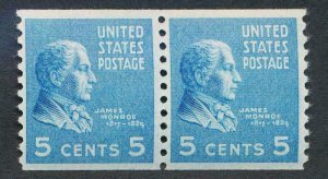 UNITED STATES 845 MINT F-VF NH 5c PREXY COIL PAIR