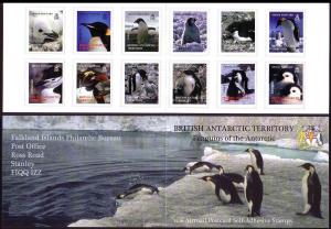 BAT Penguins 12 Airmail postcard stamps booklet SG#436/47