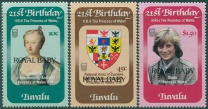 Tuvalu 1982 SG189-191 Royal Wedding ROYAL BABY ovpt set MNH