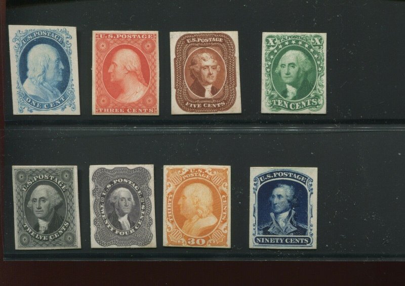 40P4-47P4 1875 1c-90c Reprints Set of 8 Stamps  (Bz 67)