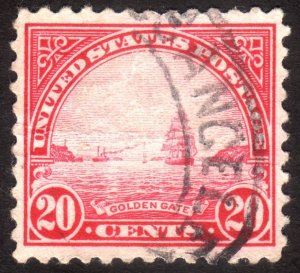 1923, US 20c, San Francisco Bay, Used, thin, Sc 567