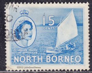 North Borneo 268 USED 1955 Prahu At Sandakan