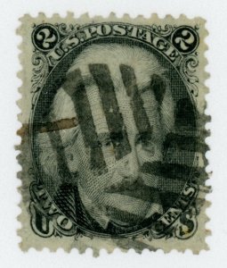 US Stamp #93 Andrew Jackson 2c - PSE Cert - Used - Very Thin Paper - See Note