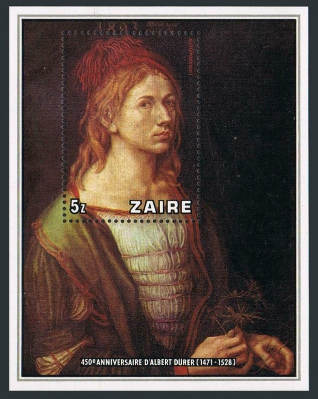 Zaire 892,MNH.Michel 579 Bl.21. Albrecht Durer,Self-portraits,1978.