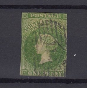 South Australia QV 1855 1d Yellow Green Imperf Fine Used BP9802