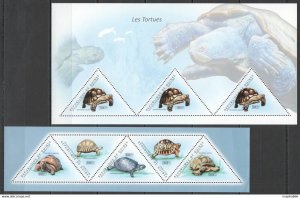 2011 Guinea Fauna Marine Life Reptiles Sea Turtles Les Tortues 2Kb ** Bc239