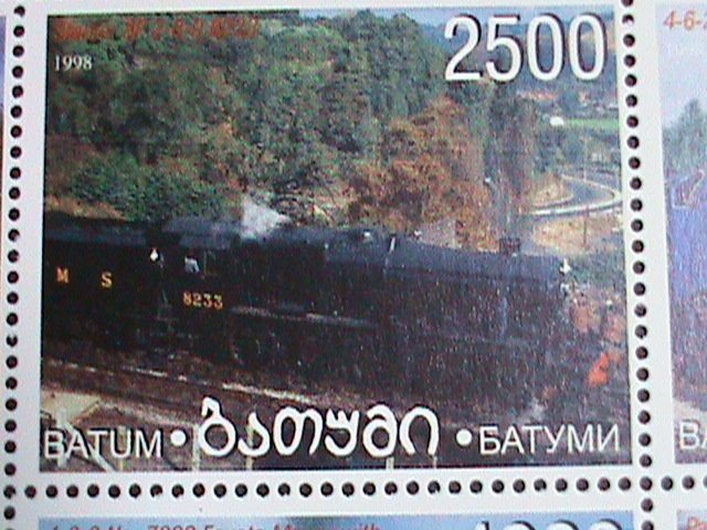 RUSSIA-BATUM STAMPS-1998-WORLD FAMOUS TRAINS MNH FULL SHEET VERY FINE