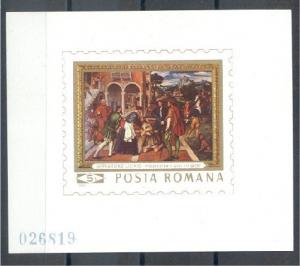 ROMANIA, BERNARDINO LICINIO PAINTING, SOUVENIR SHEET 1969