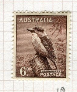 AUSTRALIA; 1937 early GVI Pictorial issue Mint hinged Shade of 6d. value