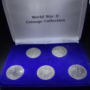 5 Piece Walking Liberty. Half Dollar Collection