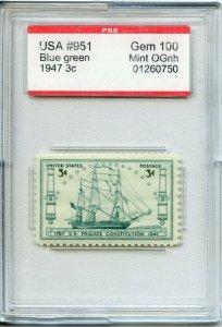 US SCOTT #951, Mint-Gem-OG-NH Graded 100 PSE Encapsulated SMQ $180 (DFP 12/4/19)