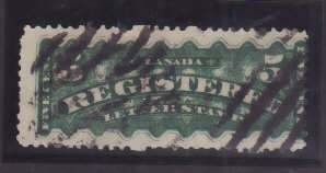 Canada-Sc#F2- id7-used 5c registration-1876-