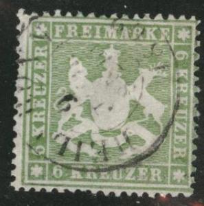 Germany State Wurttemberg Scott 21 1860 perf 13.5