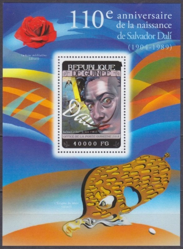 2014 Guinea 10426/B2380 Artist / 100 years of Salvador Dali 16,00 €