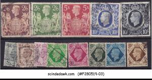 GREAT BRITAIN - 1937-48 SELECTED KGVI STAMPS 13V - USED