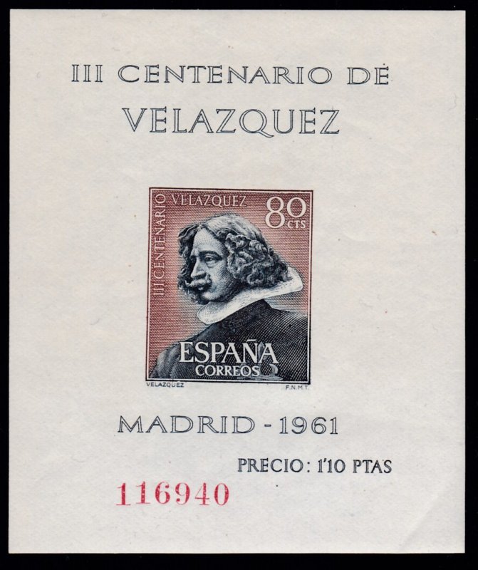 Spain 1961 Diego Valazquez ART mini-sheets Complete (4) MNH F/VF