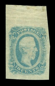 US 1863 Confederate States - Jefferson Davis 10c milky blue Scott # 12a mint MNH