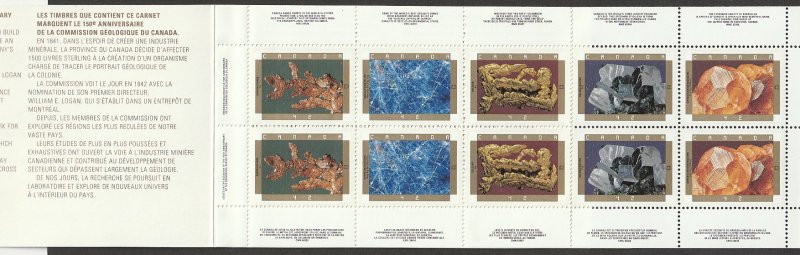 1992 Canada - Sc 1440b - MNH VF - Complete Booklet (BK147b) - Minerals