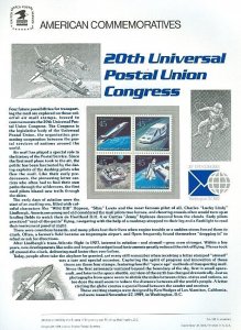 US Commemorative Panel Yearset 1989 Sers #321-342, Scott $195.50