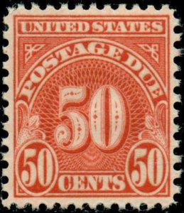 1931 50c Postage Due, Scarlet Scott J86 Mint F/VF NH