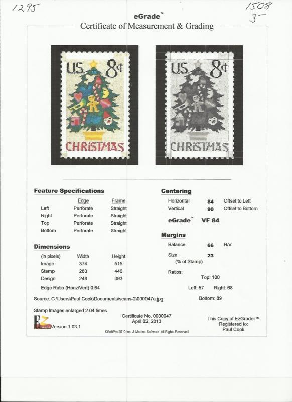 # 1508 MINT NEVER HINGED CHRISTMAS TREE VF+