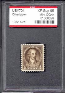 704 Mint,OG,NH... PSE Graded XF-Superb 95