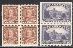 Canada Variety Error #218i NH Block of 4 and 226i VF NH Pair C$425,00