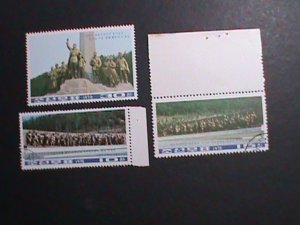 ​KOREA-1975- SC#1412-3//1215 WANGJAESAN MONUMENT-WORKERS & SOLDIERS- CTO  VF