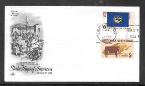 Just Fun Cover #1669 FDC NE. State Flag Artcraft Cachet. (A1499)