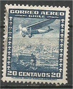 CHILE, 1932  used 20c ,Airplane Scott C32