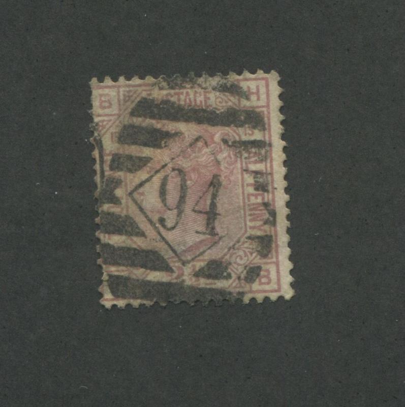 1876 Great Britain United Kingdom Queen Victoria 2 1/2 Penny Postage Stamp #67