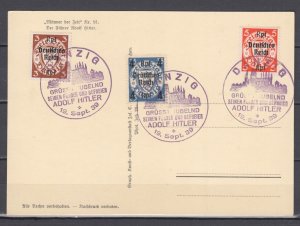 Third Reich Propaganda Postcard.Danzig Postmarks