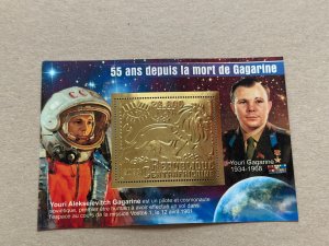 Space, Gagarin 2023 year 6 blocks Foil. Gold perforated  NEW MNH**