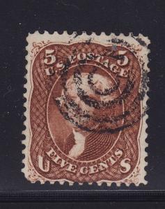 75 F-VF used fancy concentric rings cancel  nice color cv $ 475 ! see pic !