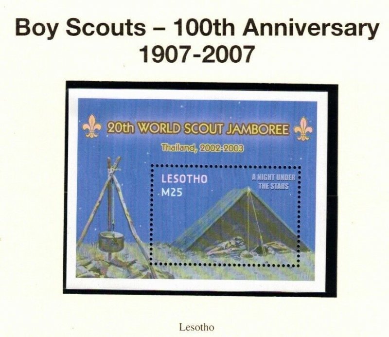 Lesotho Sc 1316-7 MNH S/S of 2002 - Boy Scouts -100th Anniversary