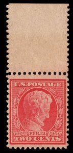 US STAMPS # 2c 369 BLUE PAPER MINT OG NH CAT. $350 LOT #5816