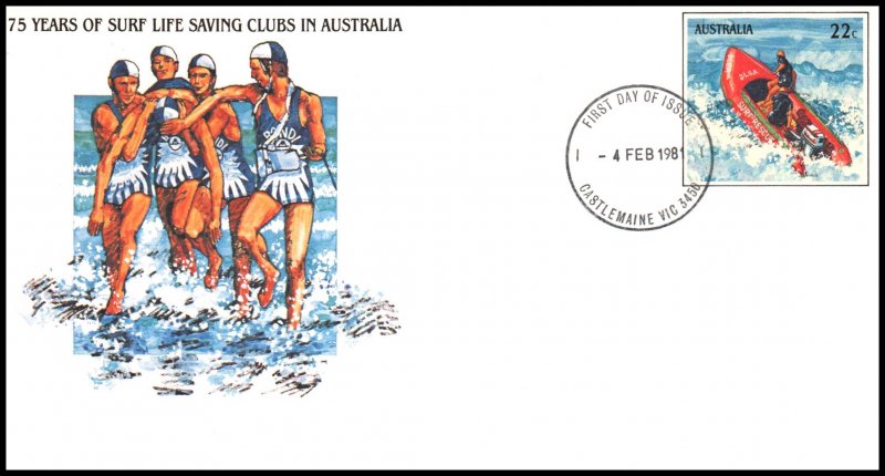 Australia Surf Life Savings Clubs Postal Stationary U/A FDC VF