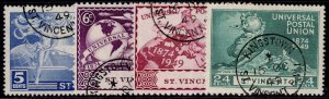 ST. VINCENT GVI SG178-181, 1949 ANNIVERSARY of UPU set, VERY FINE USED. CDS