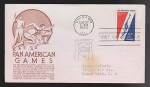 UNITED STATES Scott C56 FDC - Pan American Games Anderson Cachet Stained