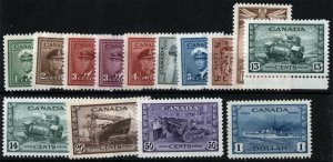 CANADA Sc 249-262 War Issue MNH Original Gum VF Set