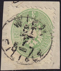 Austria - 1864 - Scott #23 - used on piece - WIEN FILIALE pmk