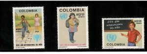 Colombia 1979 - United Nations - Set of 3 Stamps - Scott #C673-5 - MNH