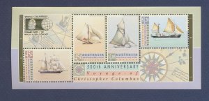 AUSTRALIA - Scott 1252a    - MNH S/S  - Columbus, Ships -