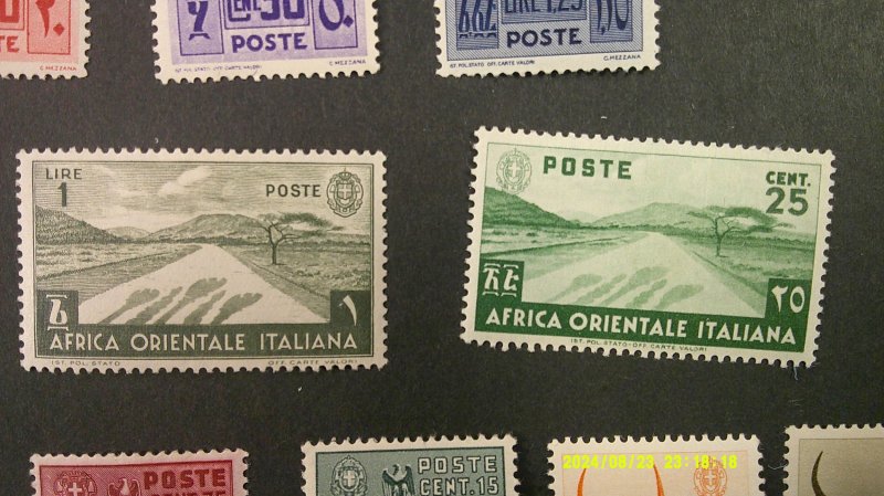 Italian East Africa 1938 Scott# 1-13 Mint Hinged VF-XF Short set of 13