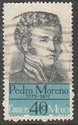 MEXICO 987, Pedro Moreno Hero War for Independence Used. VF. (716)