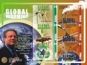 Tuvalu 2007 - Global warming, World - Sheet of 6 Stamps - Scott #1030 - MNH