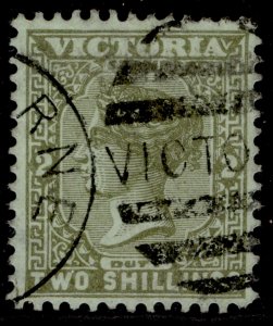 AUSTRALIA - Victoria QV SG303, 2s olive-green/pale green, FINE USED.